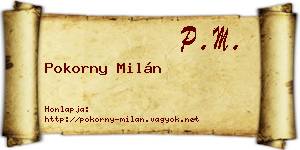 Pokorny Milán névjegykártya